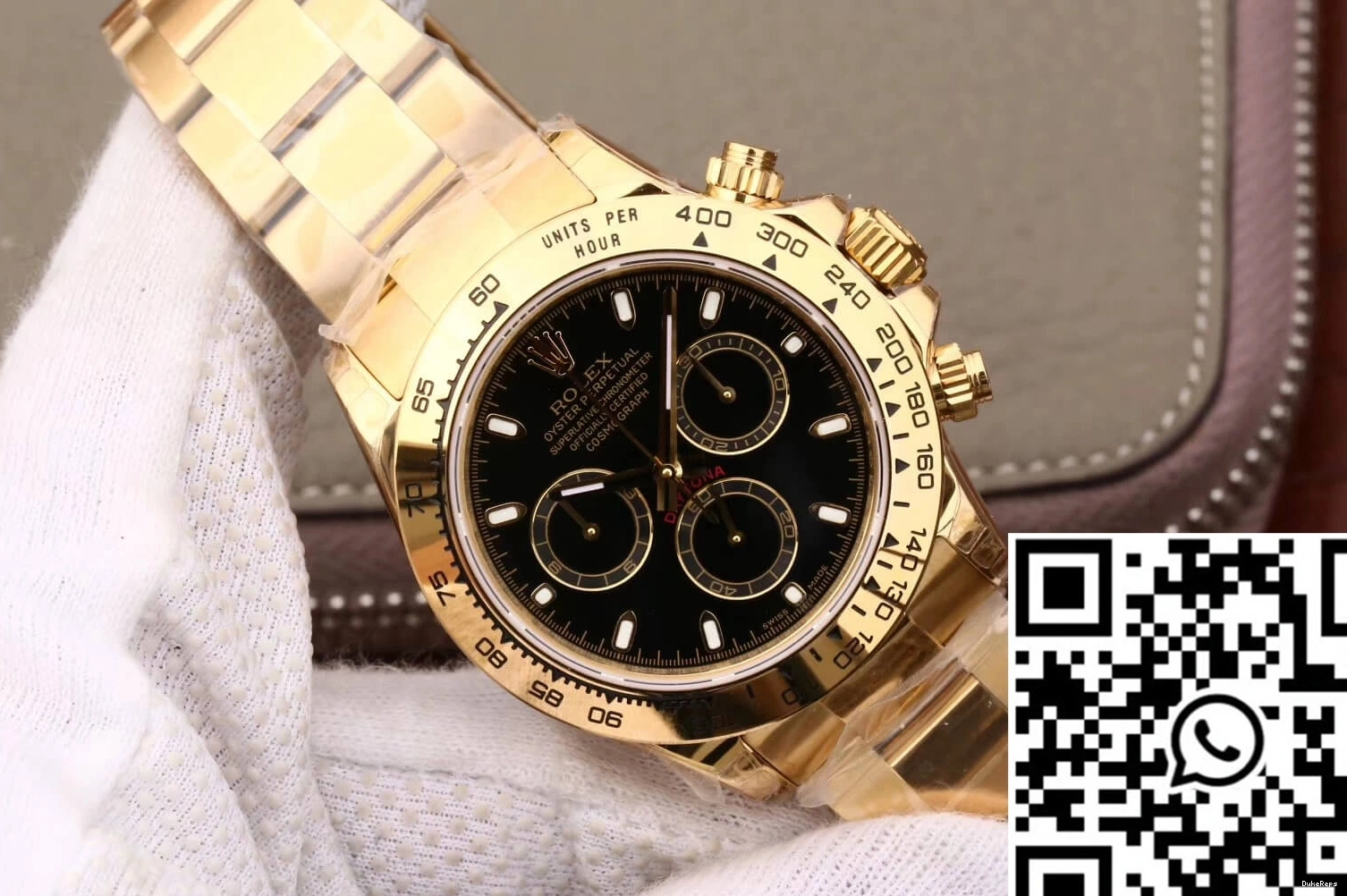 Yellow Factory Rolex M116508-0004 Black JH Daytona Dial Gold Cosmograph 0719
